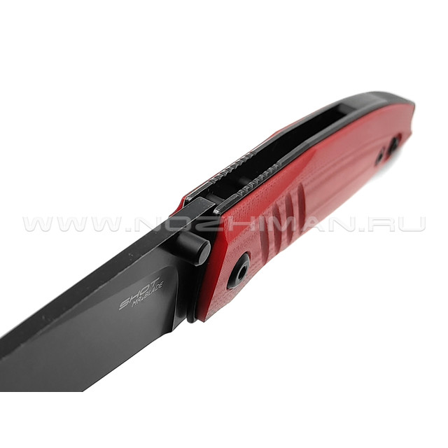 Mr.Blade нож Shot сталь D2 блэквош, рукоять G10 red