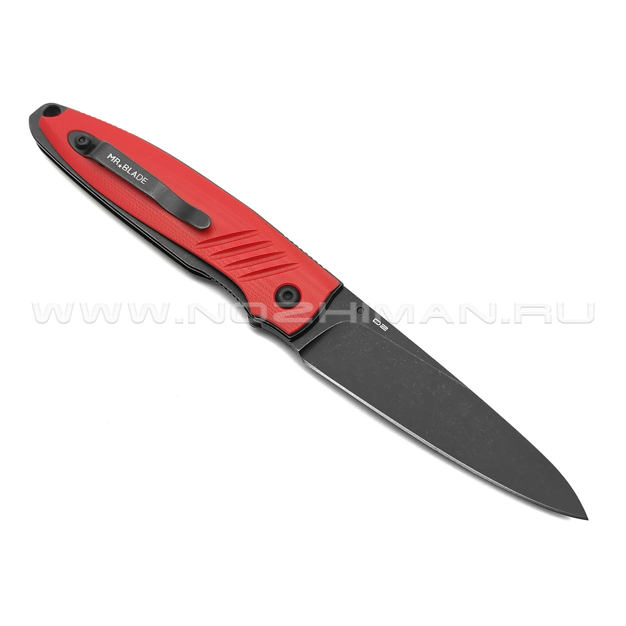 Mr.Blade нож Shot сталь D2 блэквош, рукоять G10 red