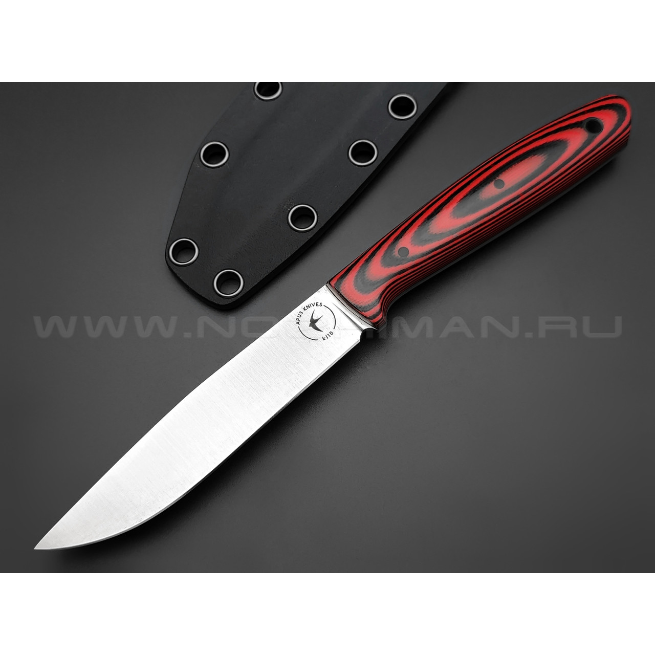 Апус нож Toothpick сталь K110, рукоять G10 black & red