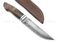 Нож "НЛВ51" ламинированный дамаск, рукоять карельская береза (Кузница Васильева)