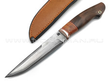Нож "НЛВ53" ламинат S390, рукоять палисандр, позвонок кита, мокумэ-гане (Кузница Васильева)