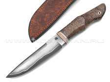Нож "НЛВ48" ламинат S390, рукоять карельская береза, мокумэ-гане (Кузница Васильева)
