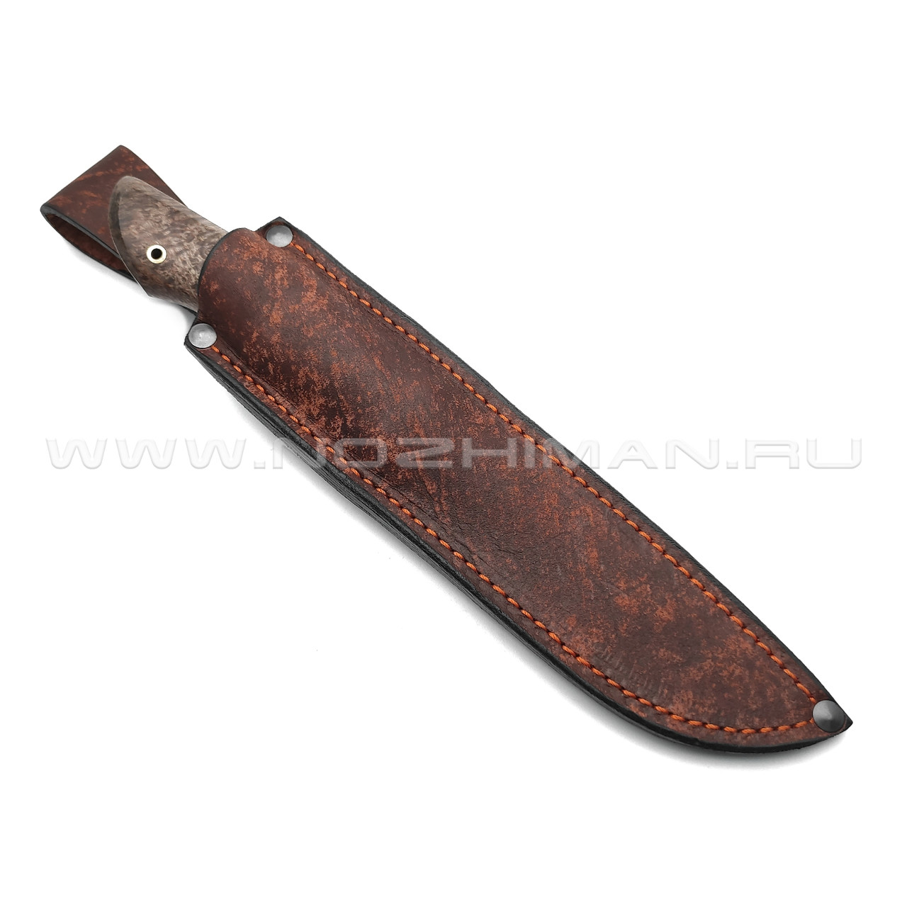 Нож "НЛВ48" ламинат S390, рукоять карельская береза, мокумэ-гане (Кузница Васильева)