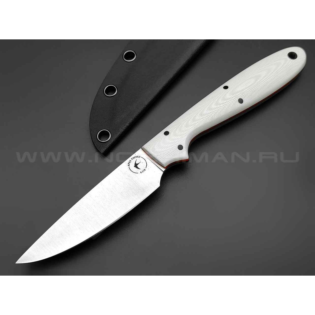 Апус нож Wilson сталь K110, рукоять G10 white & red