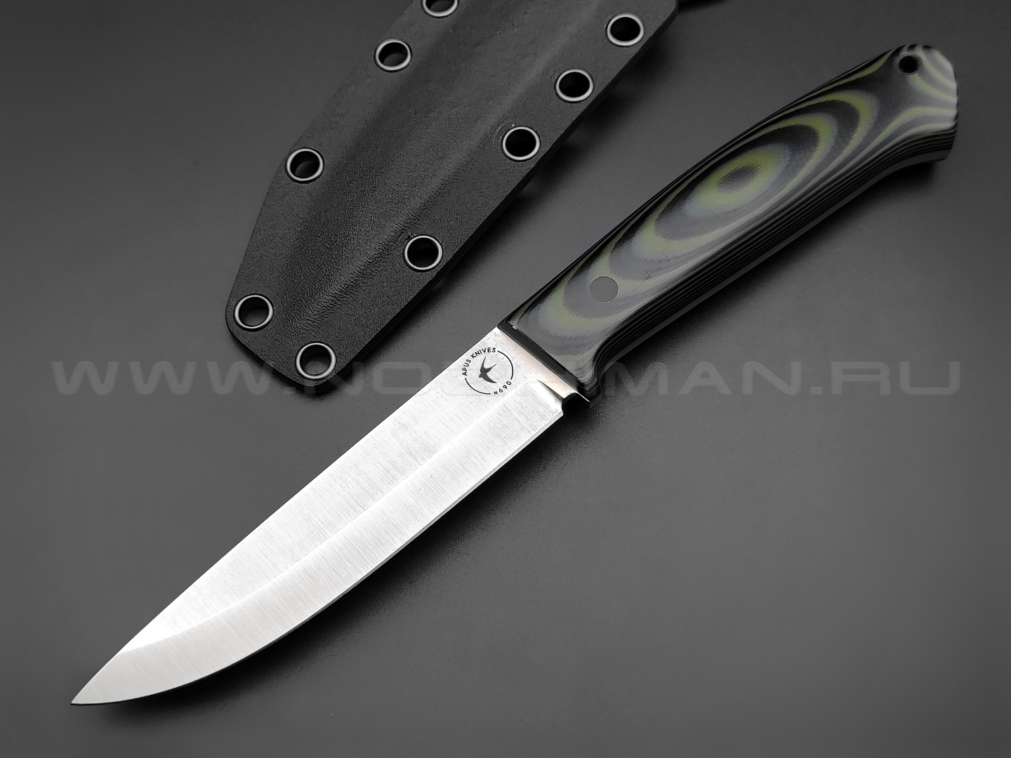 Apus Knives нож Maverick сталь N690, рукоять G10 black & green