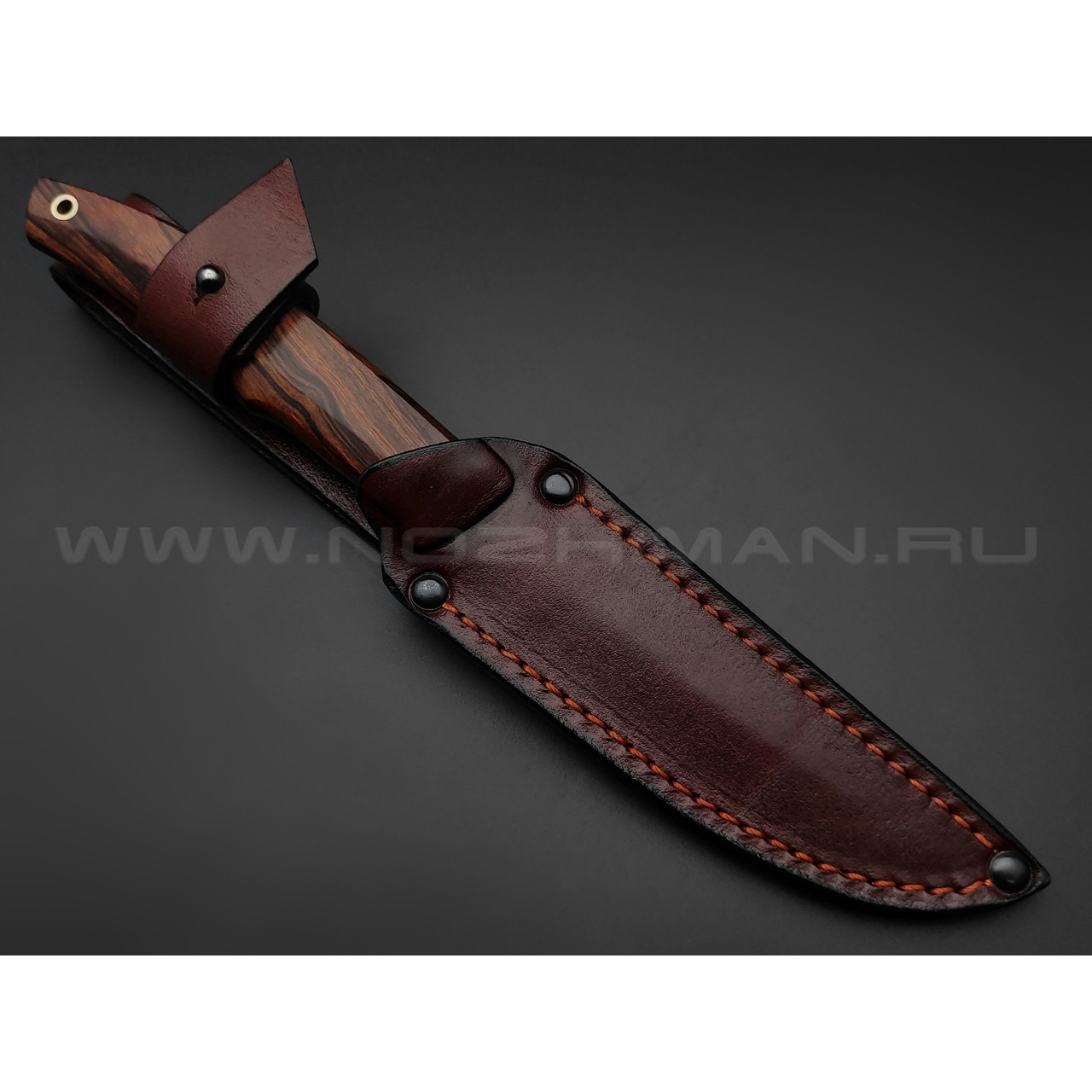 Нож "НЛВ61" ламинат M390, рукоять айронвуд, мокумэ-гане (Кузница Васильева)
