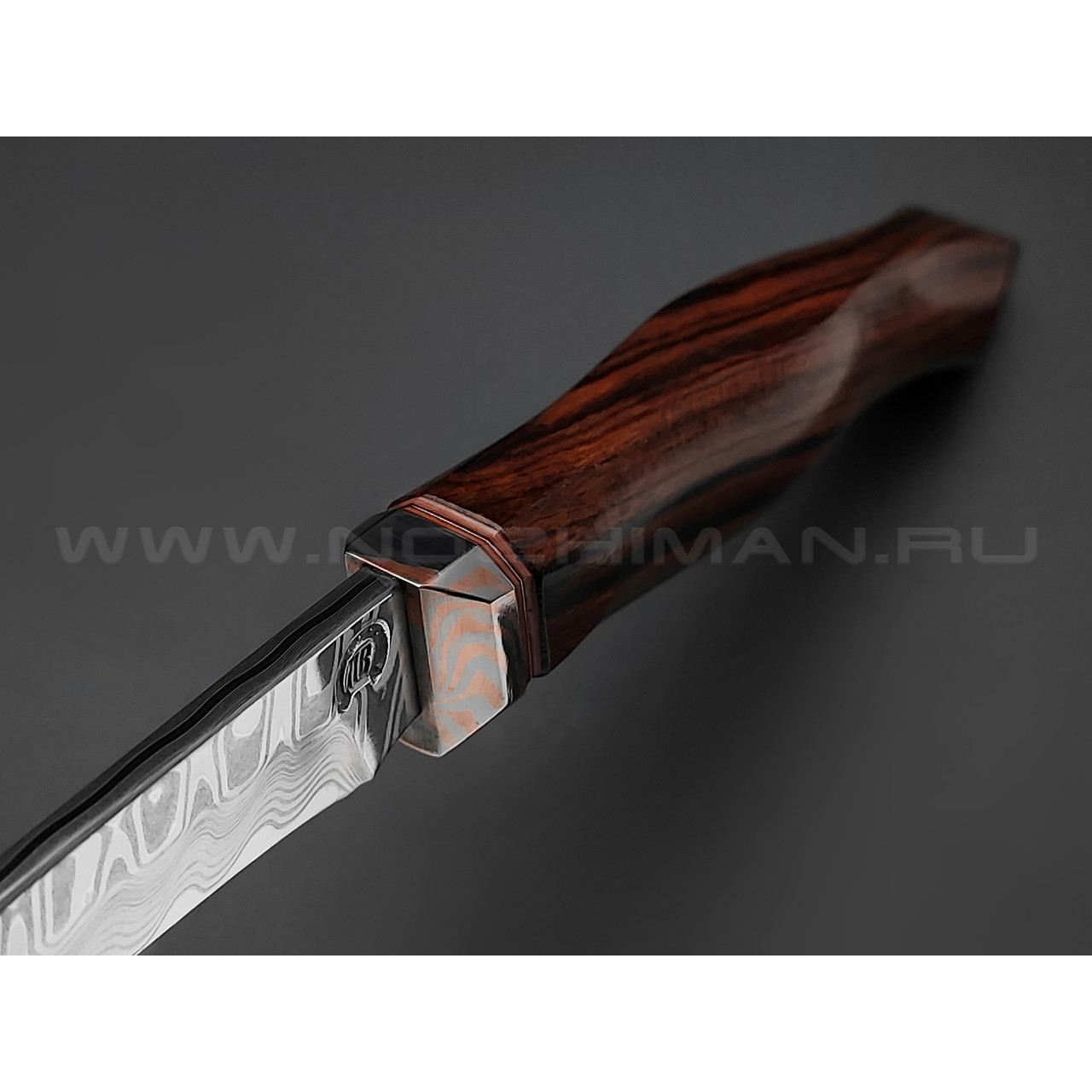 Нож "НЛВ62" ламинат M390, рукоять айронвуд, мокумэ-гане (Кузница Васильева)