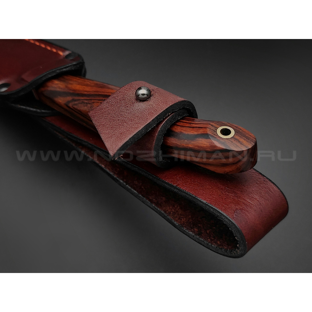 Нож "НЛВ62" ламинат M390, рукоять айронвуд, мокумэ-гане (Кузница Васильева)