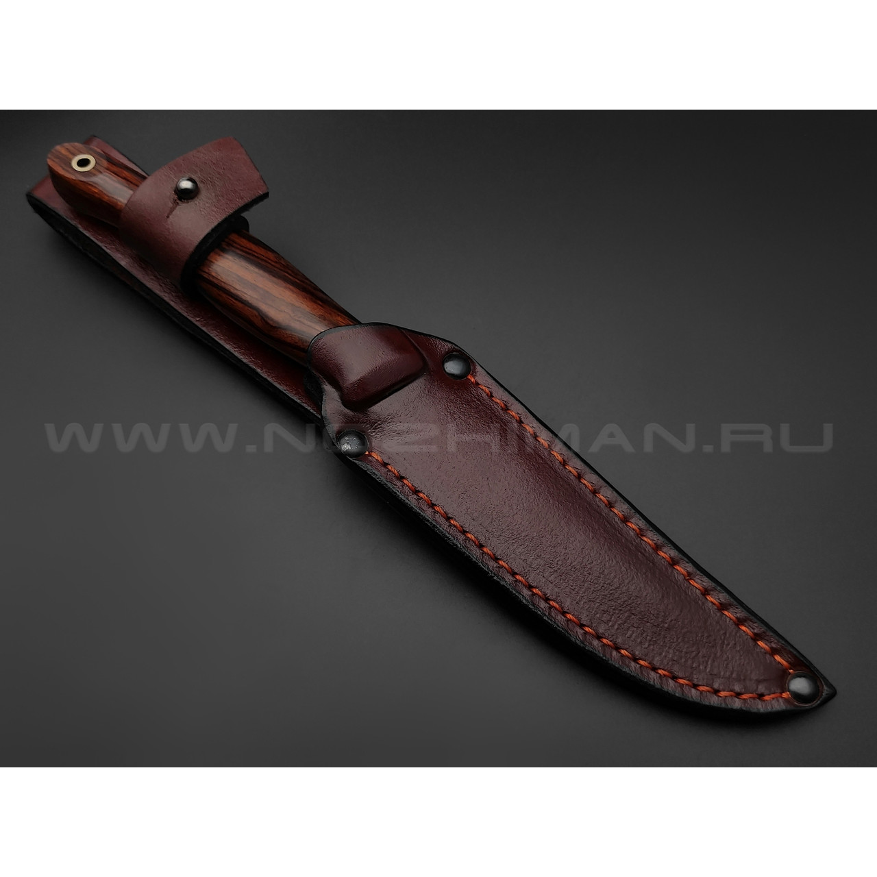 Нож "НЛВ62" ламинат M390, рукоять айронвуд, мокумэ-гане (Кузница Васильева)