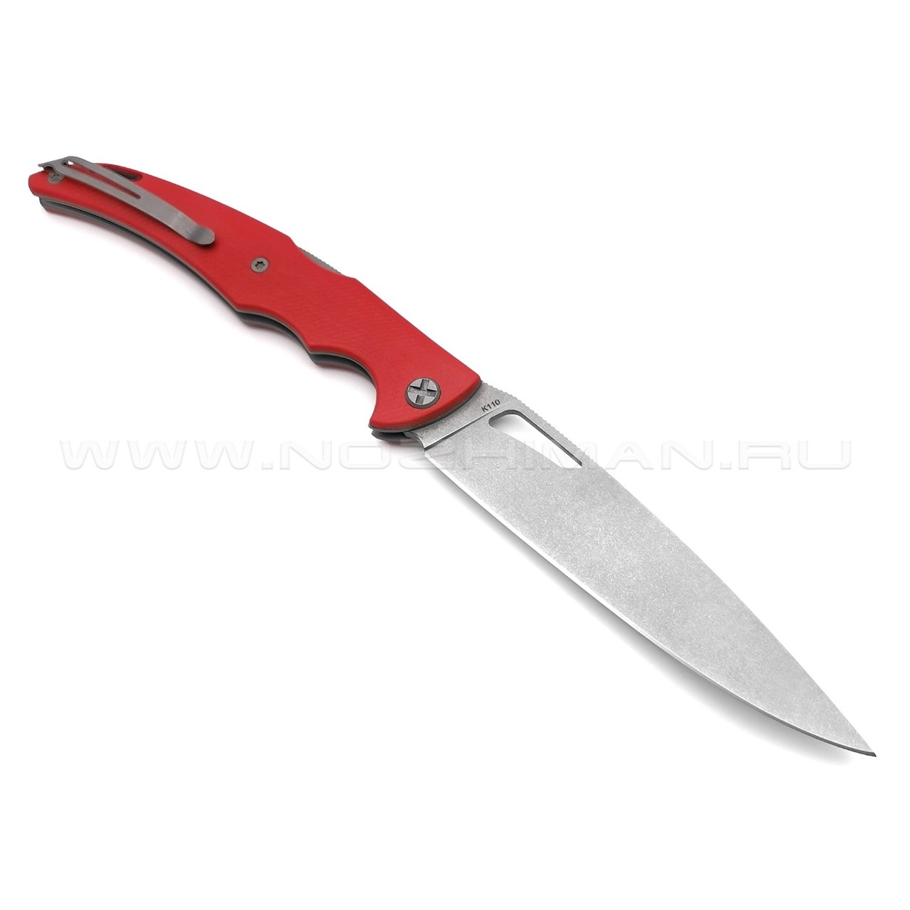 Saro нож Кайман XL сталь K110, рукоять G10 red
