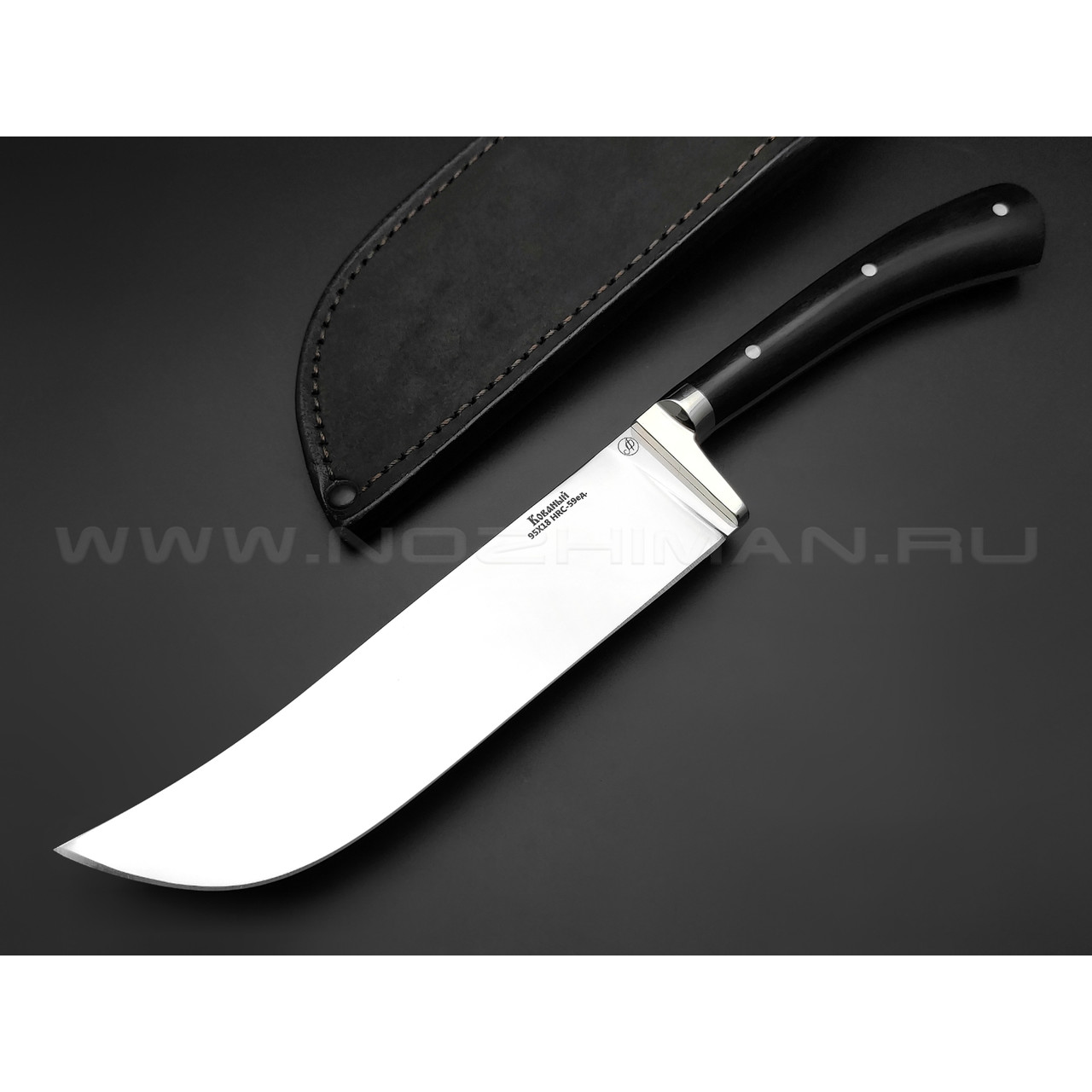 Нож "Пчак" сталь 95Х18, рукоять дерево граб, мельхиор (Фурсач А. А.)