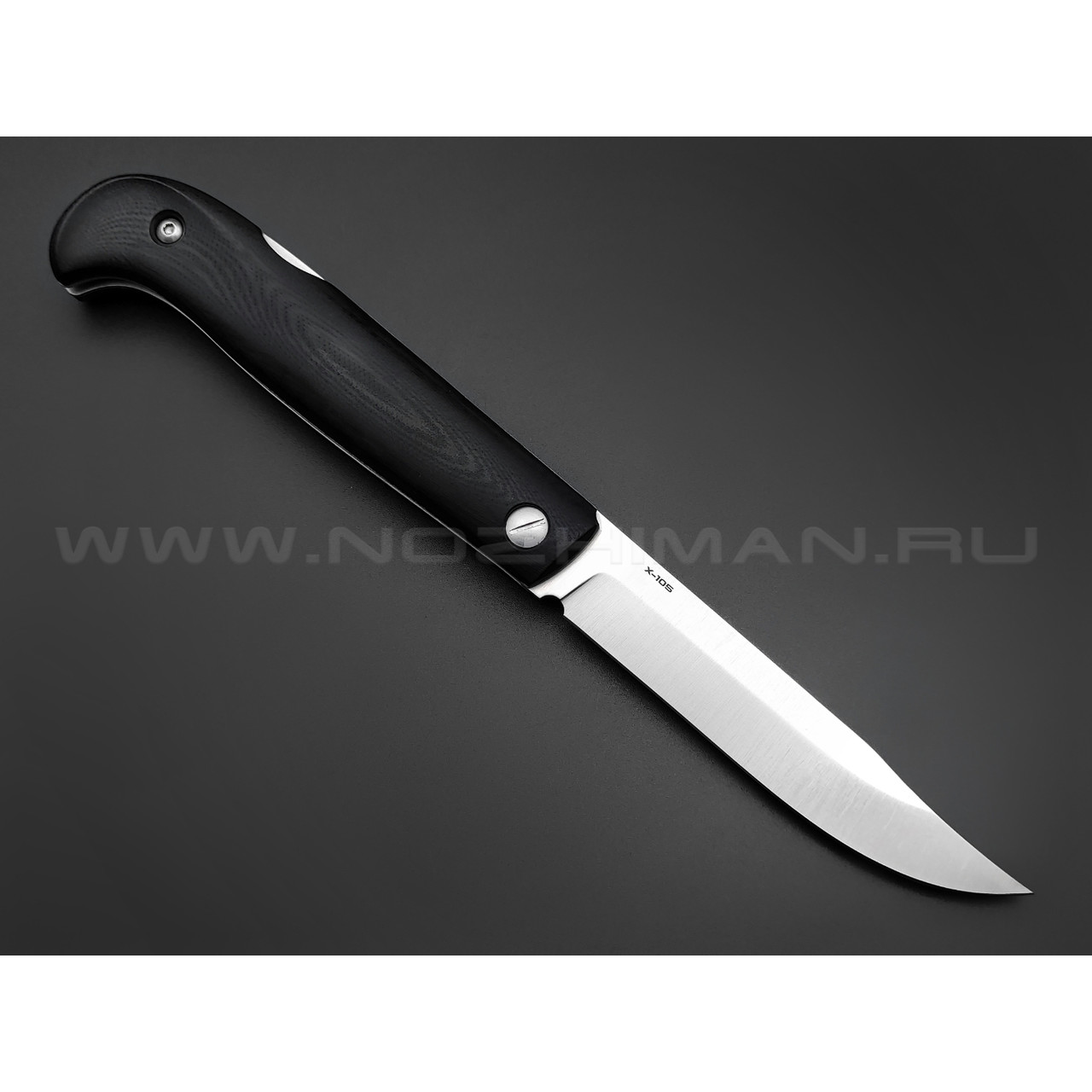 Северная корона нож Fin-track сталь Aus-10 satin, рукоять G10 black