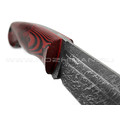 Волчий Век нож Ямской сталь PGK WA Дамаскаж, рукоять G10 black & red