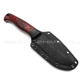 Волчий Век нож Ямской сталь PGK WA Дамаскаж, рукоять G10 black & red