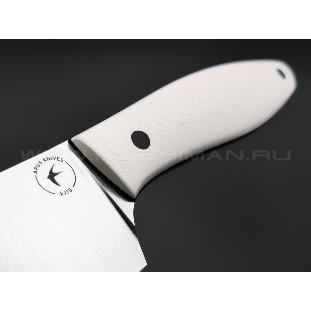Апус нож Santoku сталь K110, рукоять G10 white & black