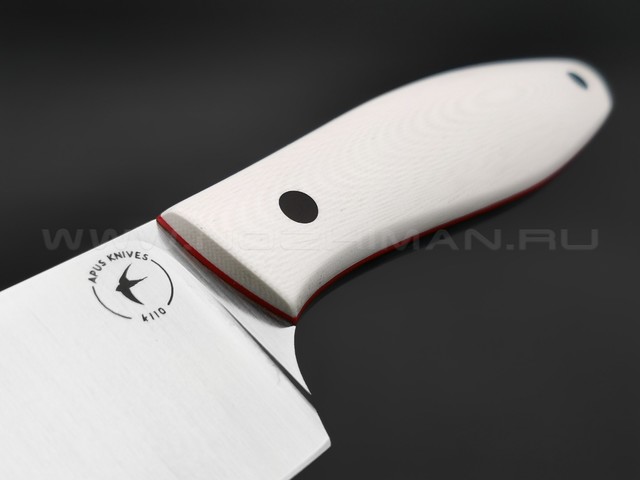 Apus Knives нож Santoku сталь K110, рукоять G10 white & red