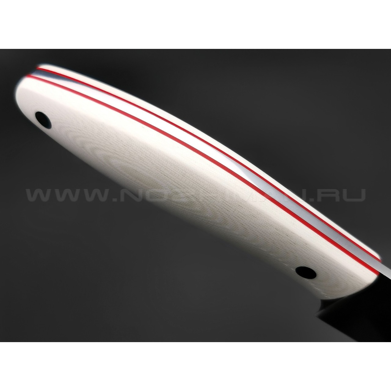 Апус нож Santoku сталь K110, рукоять G10 white & red