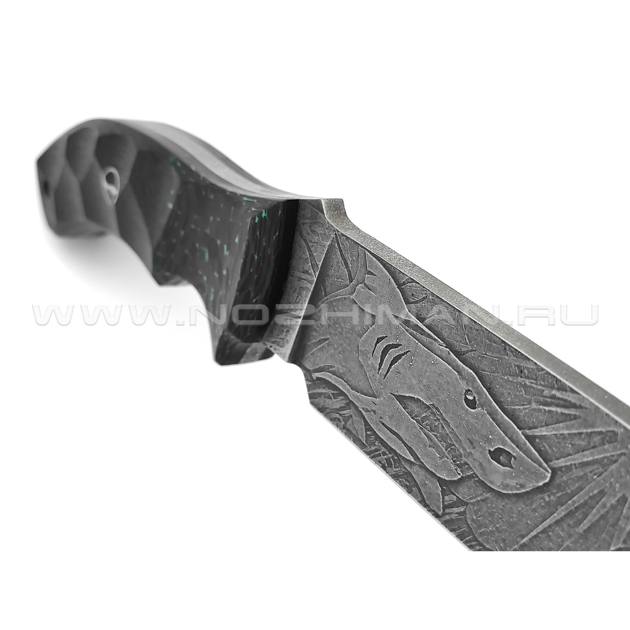 Волчий Век нож Команданте Shark сталь PGK WA, рукоять Carbon fiber