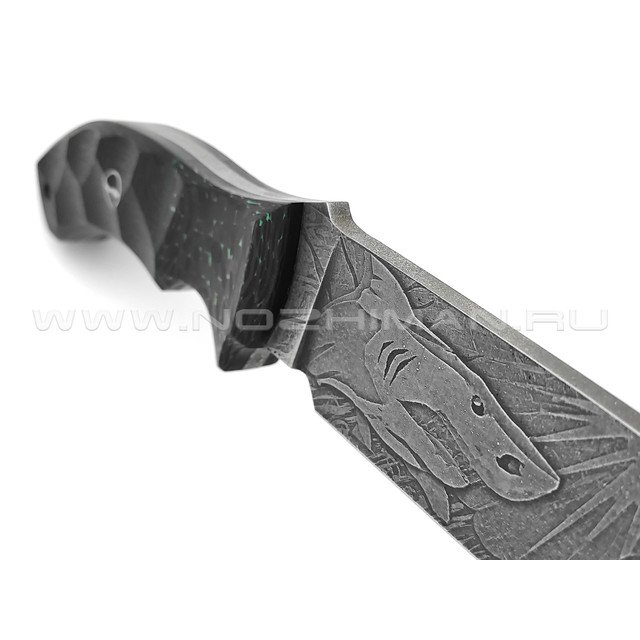 Волчий Век нож Команданте Shark сталь PGK WA, рукоять Carbon fiber