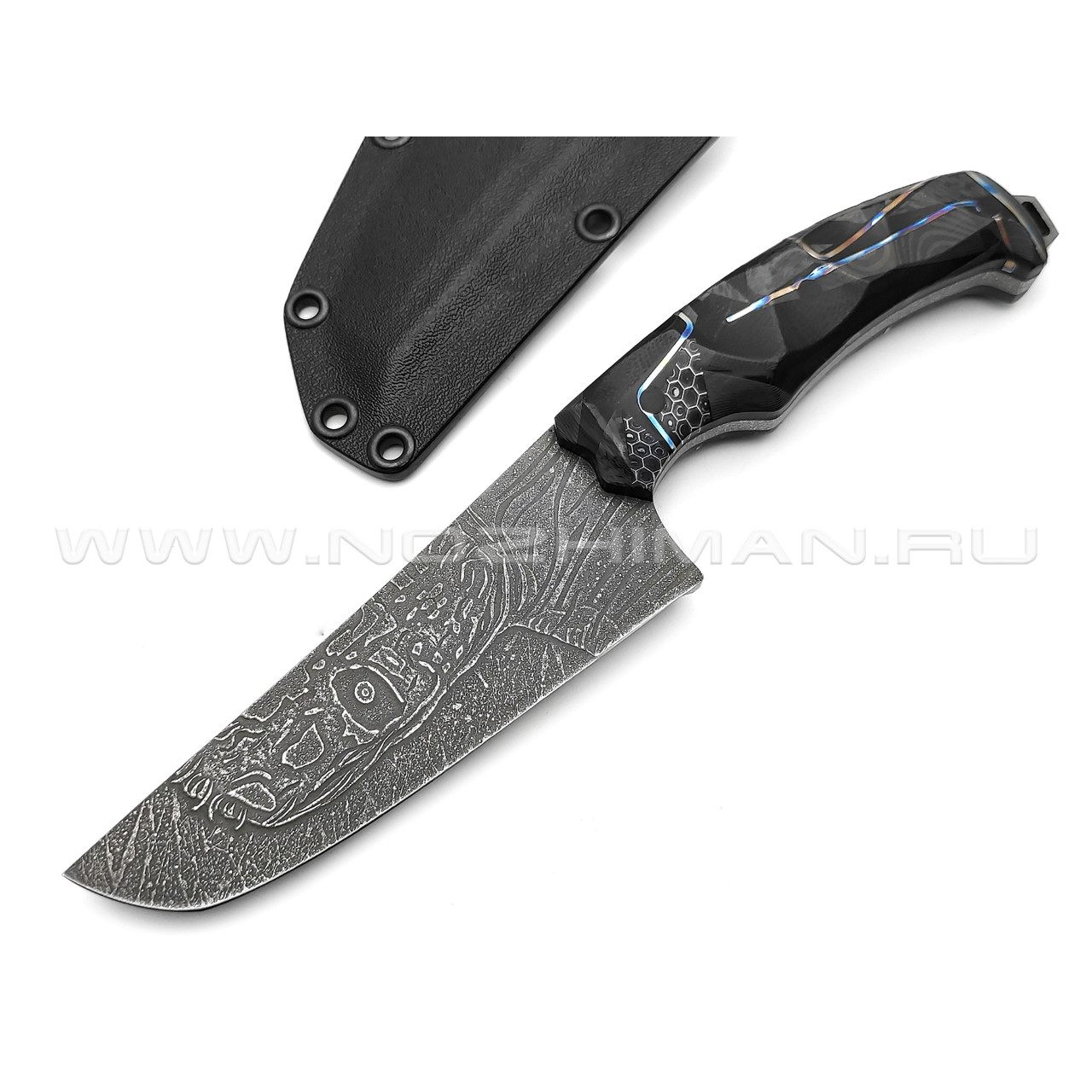 Волчий Век нож Начпрод Terminator Edition сталь PGK WA, рукоять Carbon fiber, G10, Титан