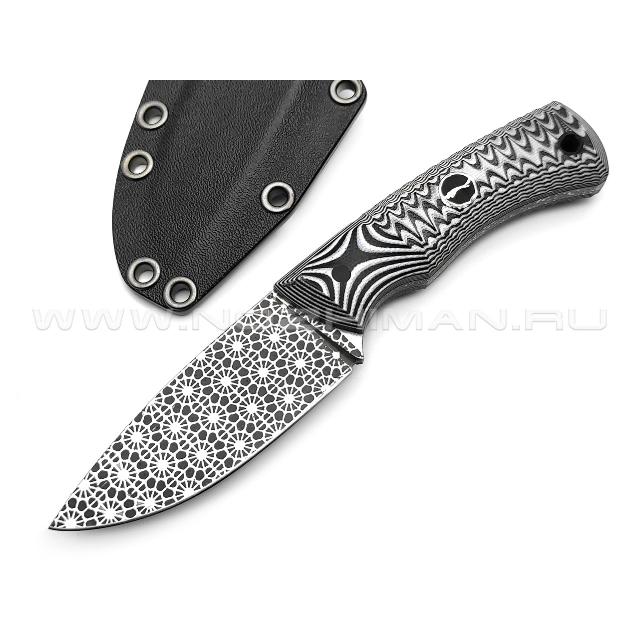 Волчий Век нож Smalltalk сталь Niolox WA, рукоять G10 black & white