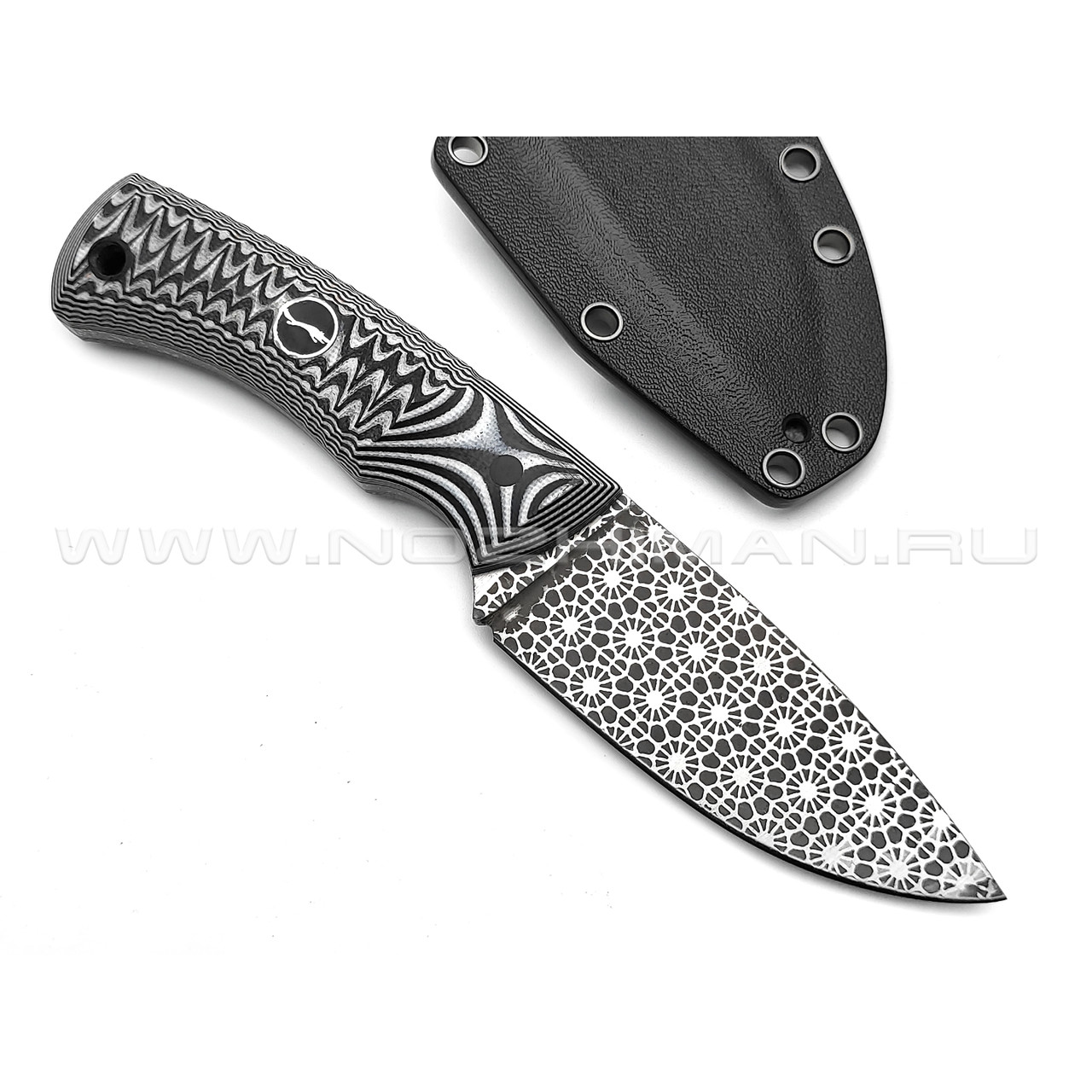 Волчий Век нож Smalltalk сталь Niolox WA, рукоять G10 black & white
