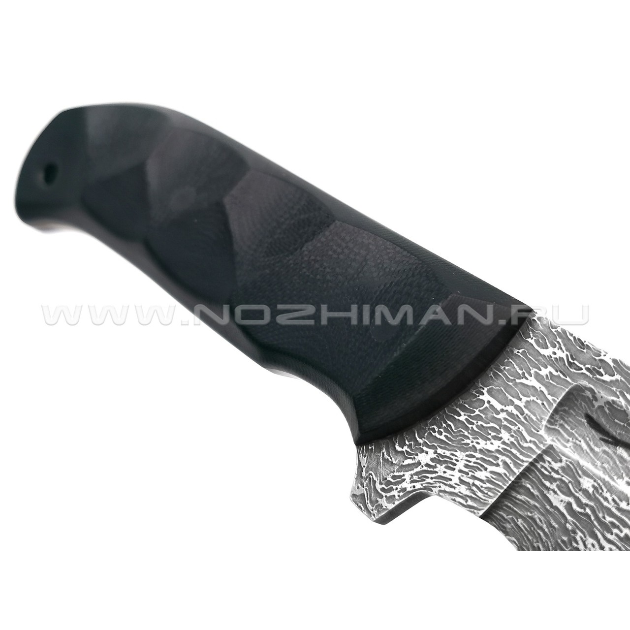 Волчий Век нож Пахарь Custom сталь Niolox WA Дамаскаж, рукоять G10 black