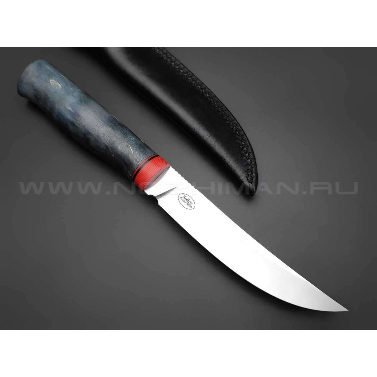 Северная Корона нож Койот сталь N690 satin, рукоять стаб. карельская береза