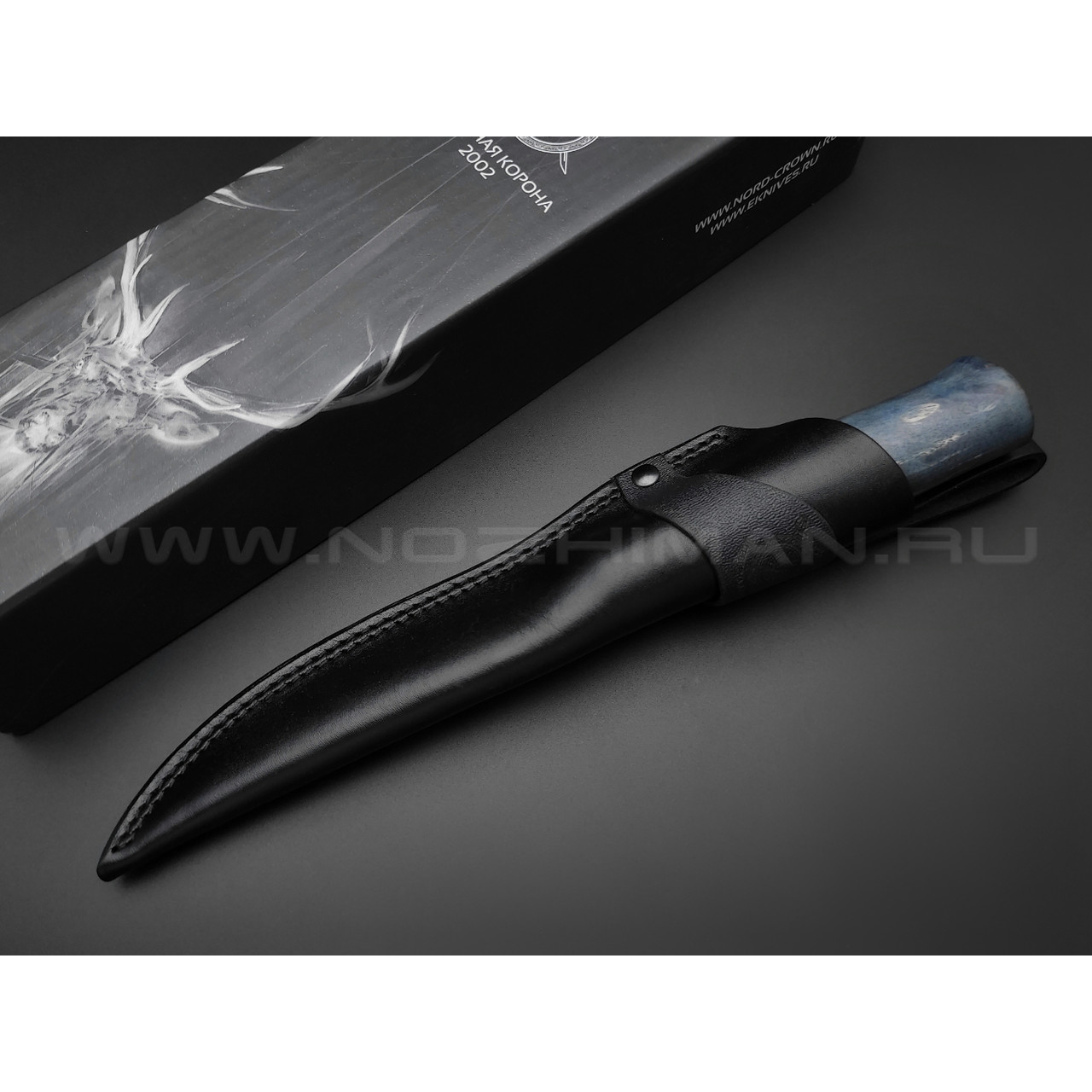 Северная Корона нож Койот сталь N690 satin, рукоять стаб. карельская береза