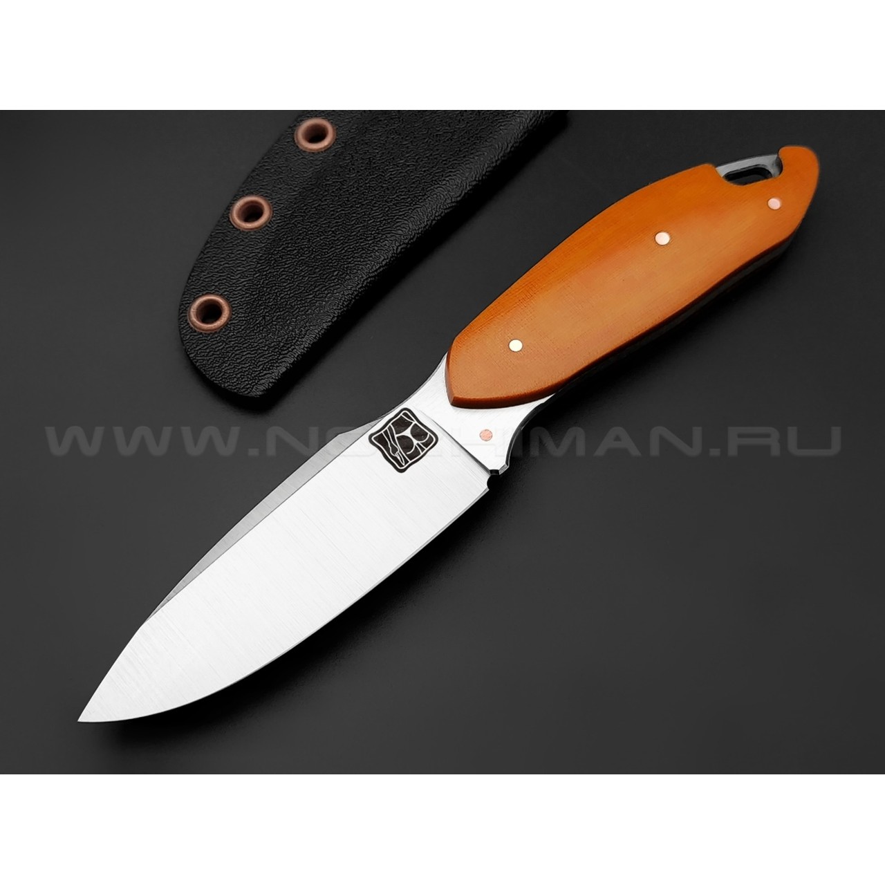 1-й Цех нож "Экстаз" сталь 440C, рукоять микарта orange