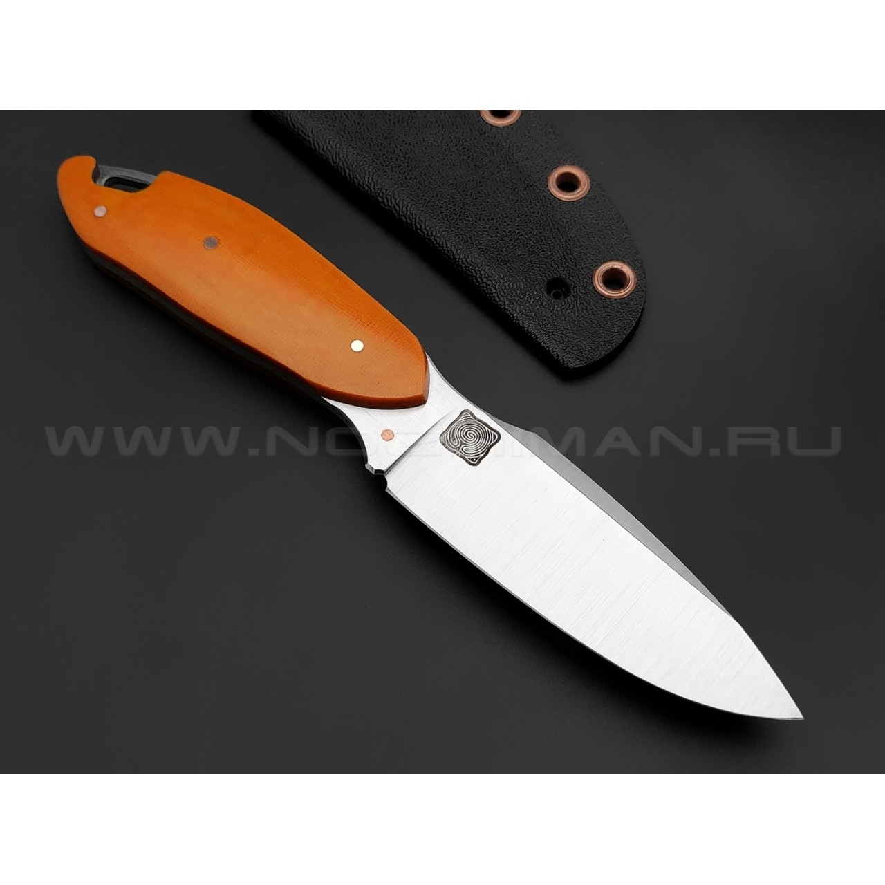 1-й Цех нож "Экстаз" сталь 440C, рукоять микарта orange