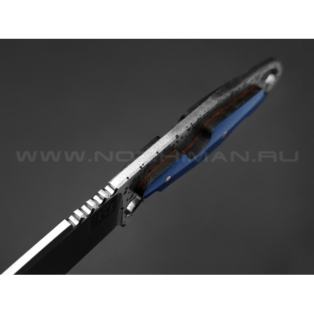 1-й Цех нож "Безымянный" сталь 440C, рукоять микарта blue