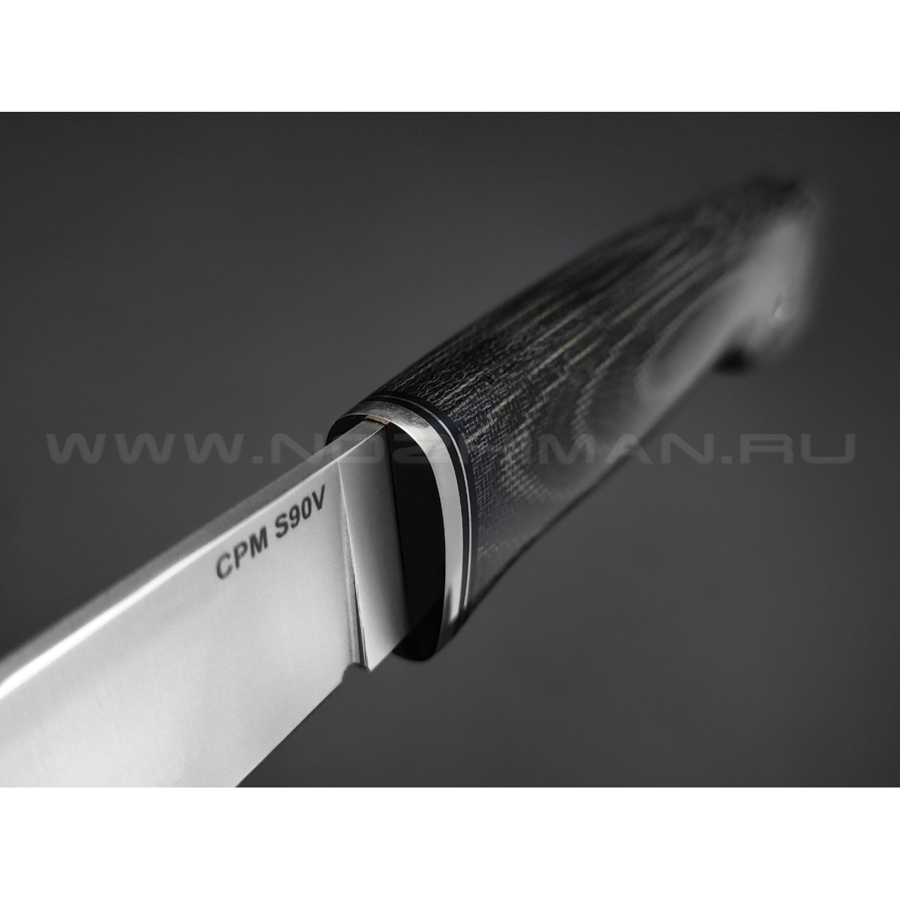 Кметь нож "Рыбацкий-Б" сталь S90V, рукоять микарта, мельхиор
