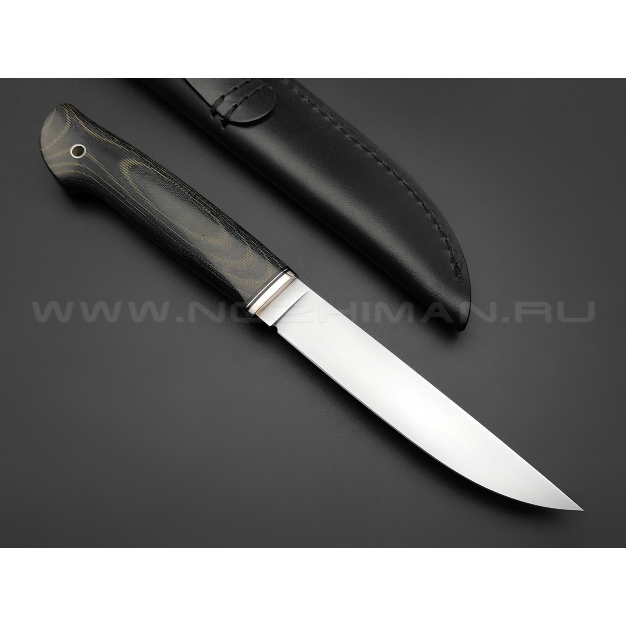 Кметь нож "Рыбацкий-М" сталь S90V, рукоять микарта, мельхиор