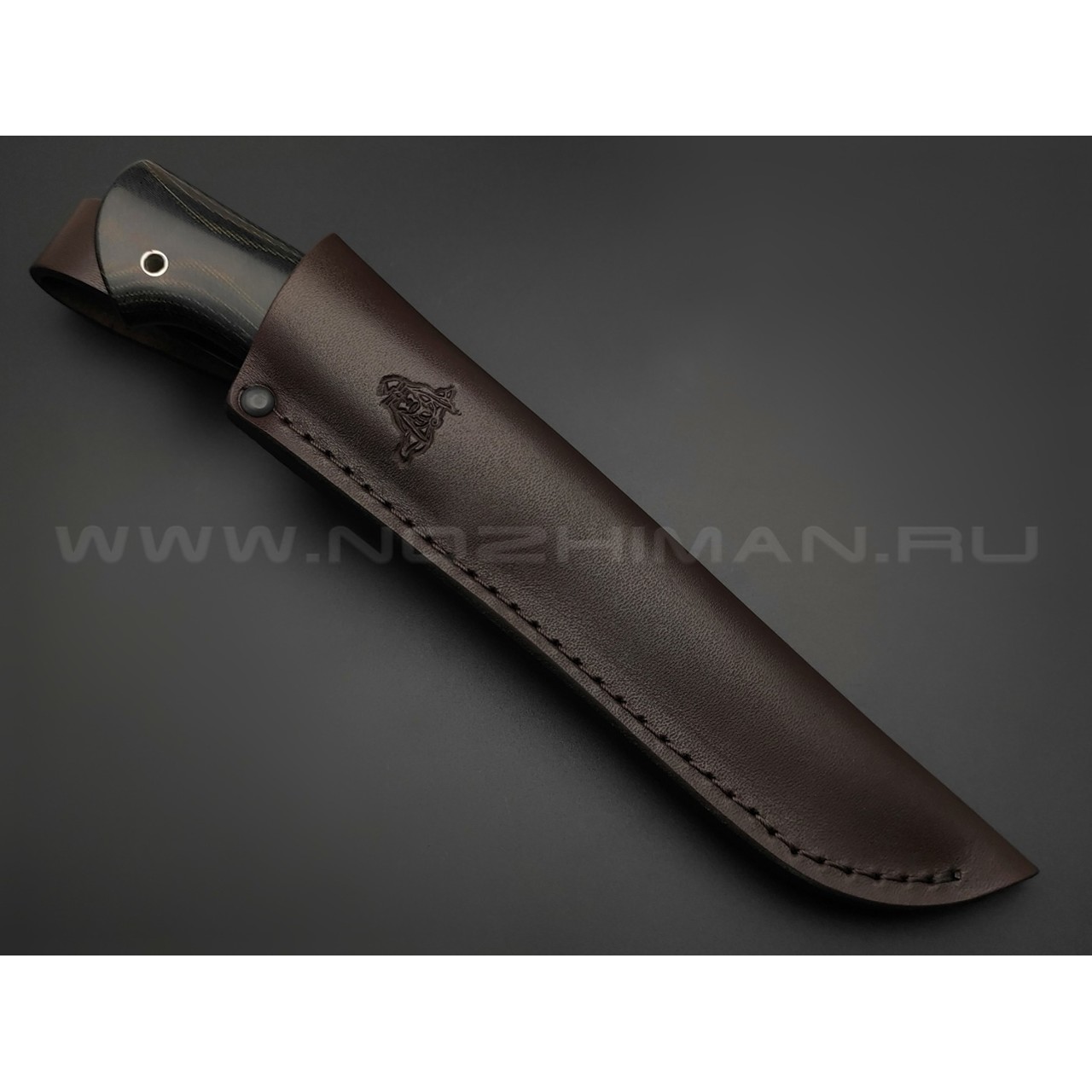 Кметь нож "Клык" сталь Lord, рукоять микарта, мельхиор