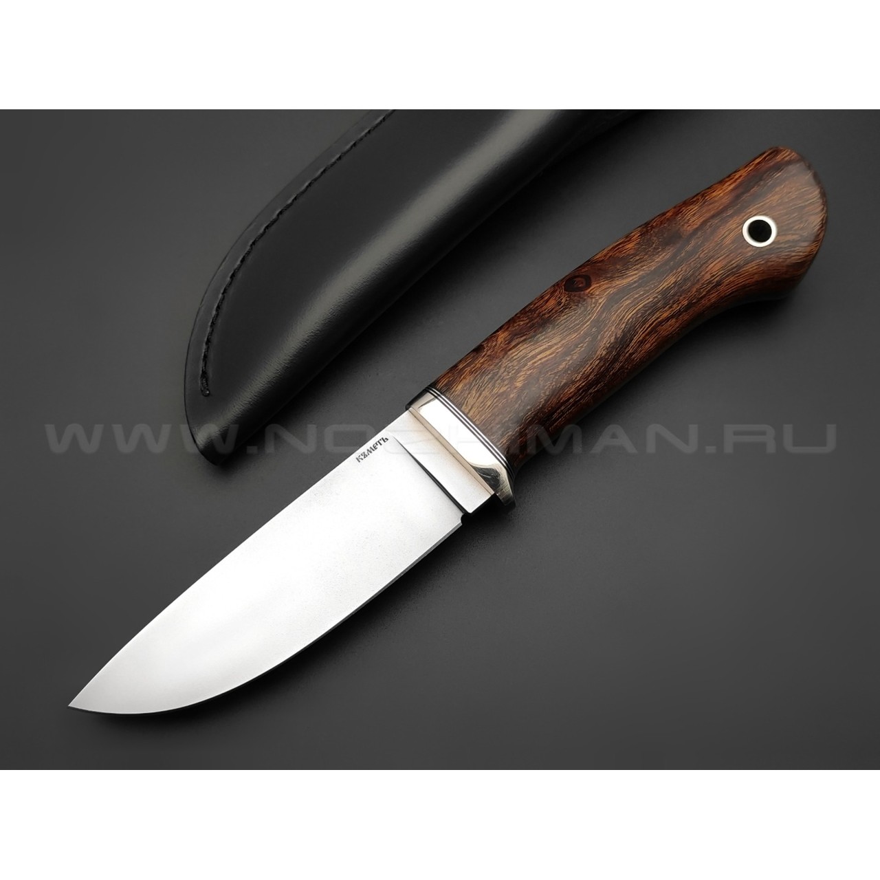 Кметь нож "Кроха" сталь CPM S110V, рукоять Айронвуд, мельхиор