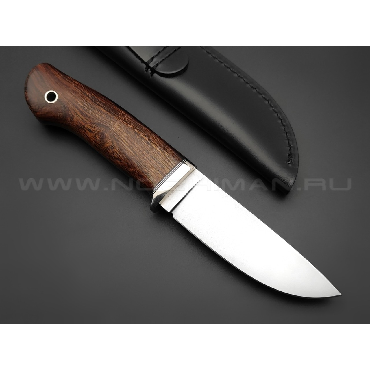 Кметь нож "Кроха" сталь CPM S110V, рукоять Айронвуд, мельхиор