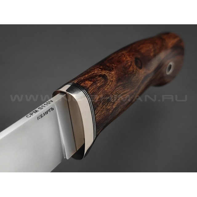 Кметь нож "Кроха" сталь CPM S110V, рукоять Айронвуд, мельхиор