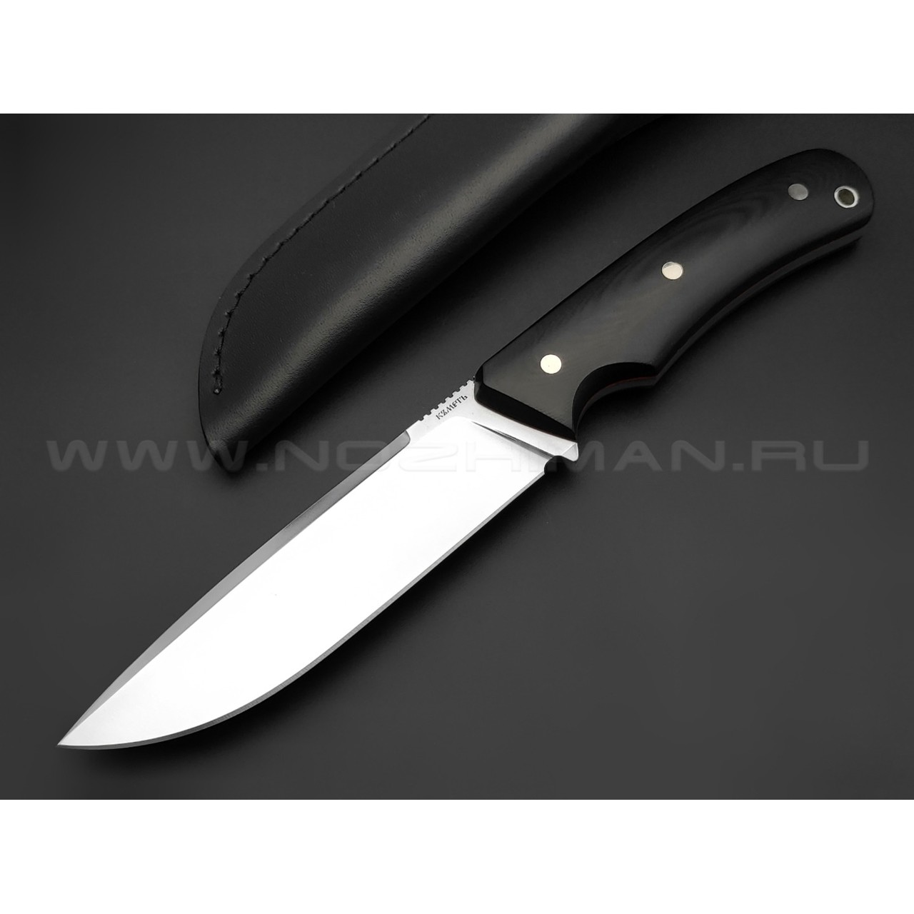 Кметь нож "Акула" сталь K390 хром, рукоять G10 black