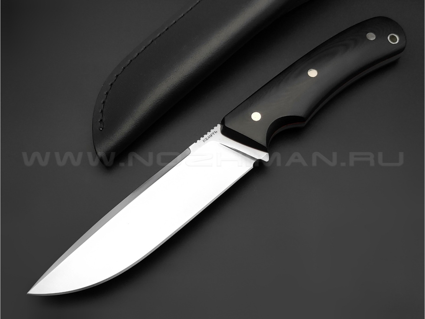 Кметь нож "Акула" сталь K390 хром, рукоять G10 black