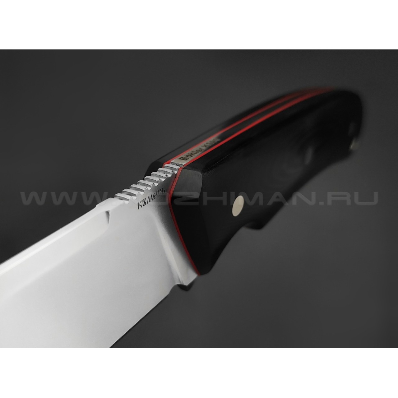 Кметь нож "Акула" сталь K390 хром, рукоять G10 black