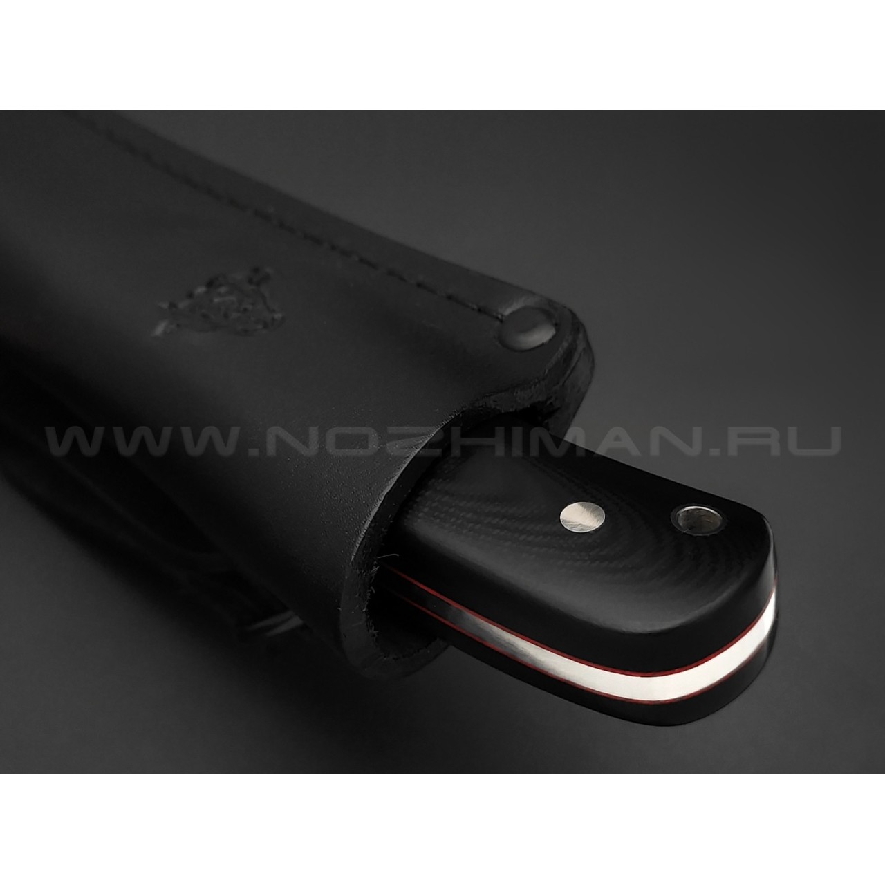 Кметь нож "Акула" сталь K390 хром, рукоять G10 black