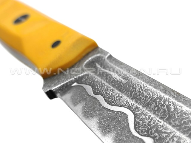 Волчий Век нож Слон Custom сталь PGK WA, рукоять G10 yellow