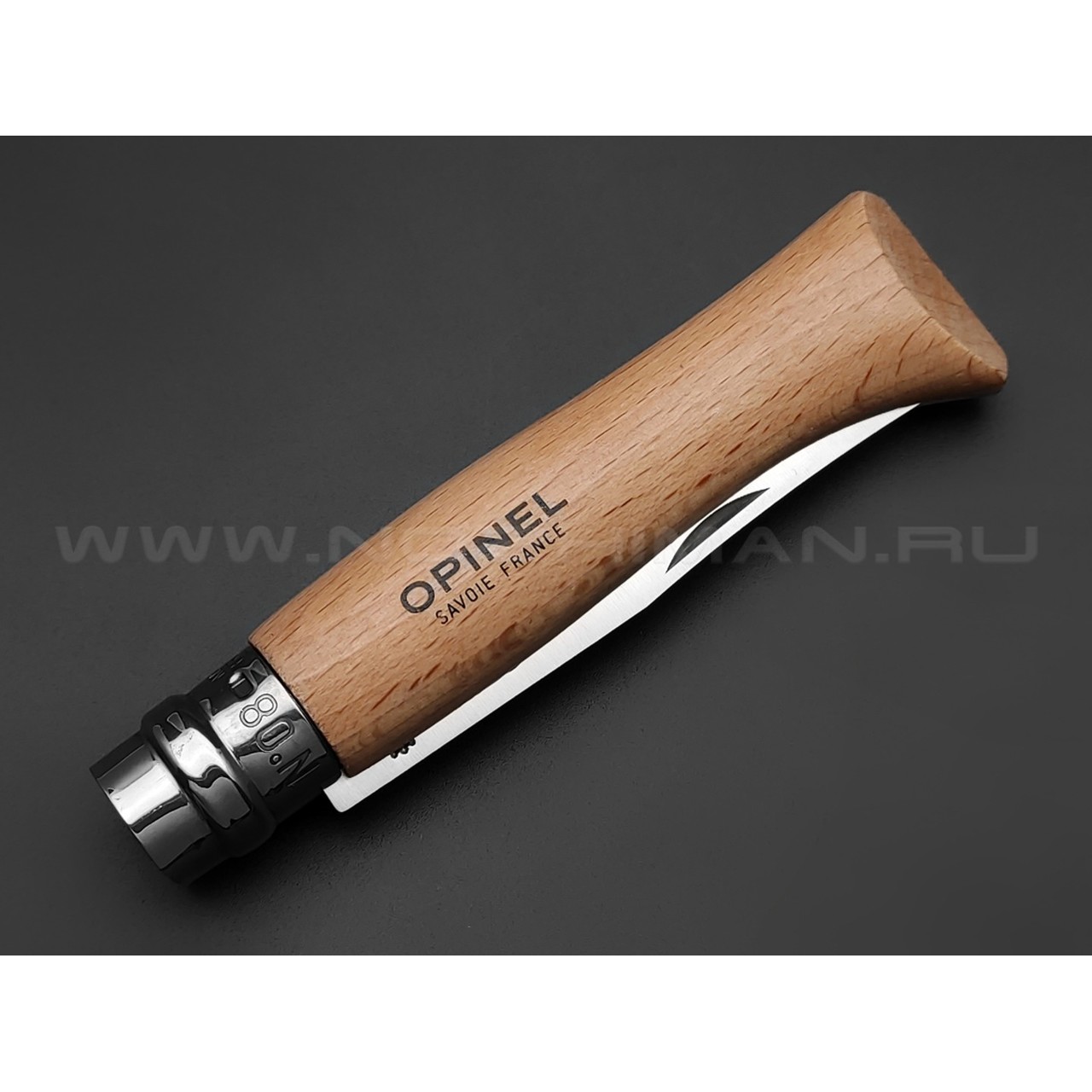 Нож Opinel №8 Inox 123080 сталь Sandvik 12C27, рукоять бук