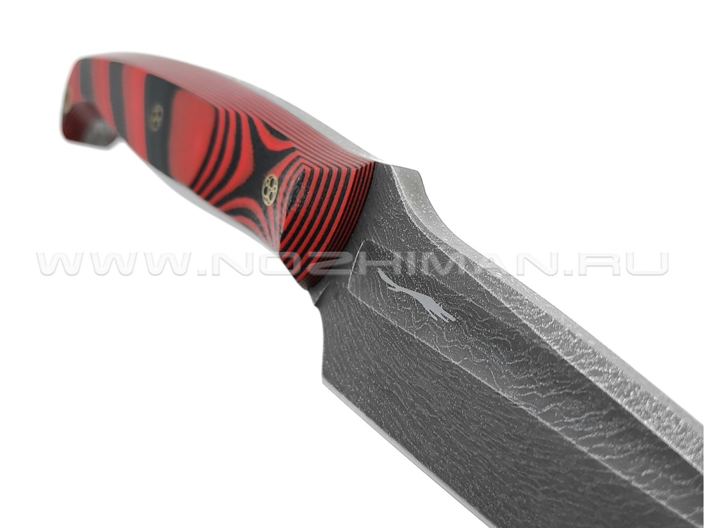 Волчий Век нож Беркем сталь PGK WA, рукоять G10 black & red