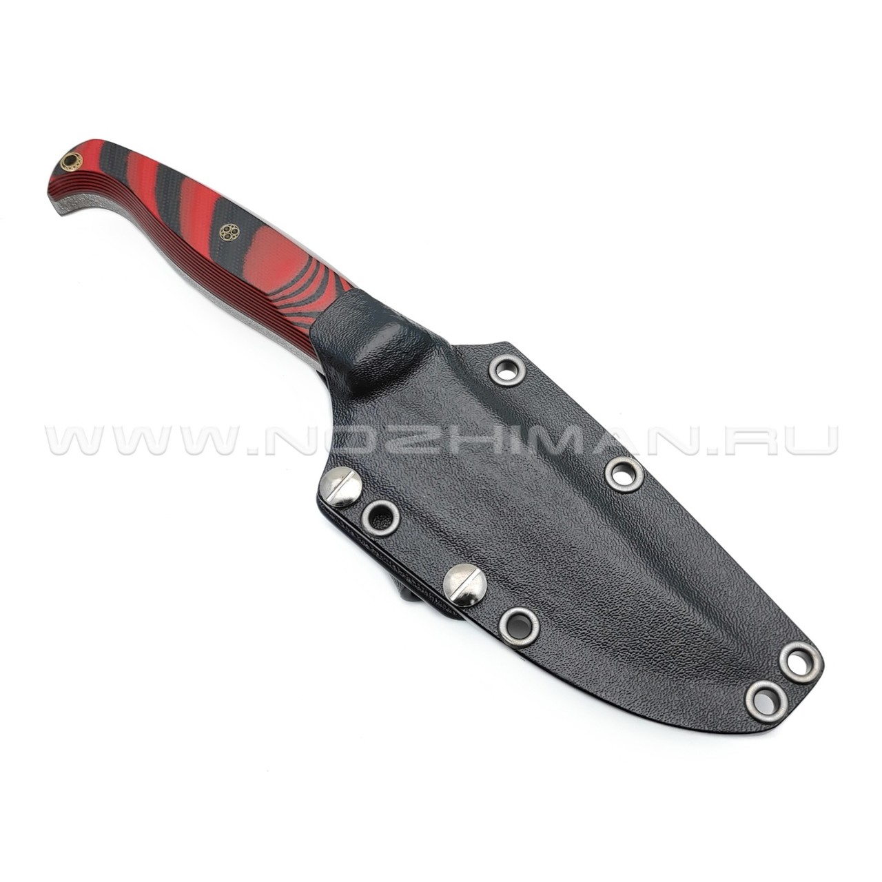 Волчий Век нож Беркем сталь PGK WA, рукоять G10 black & red