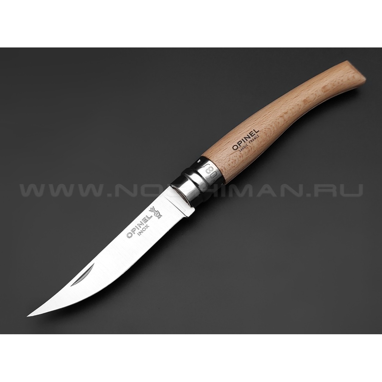 Нож Opinel складной филейный №8 000516 сталь Sandvik 12C27, рукоять бук