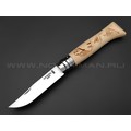 Нож Opinel Engraved №8 002187 Alpine adventures сталь Sandvik 12C27, рукоять бук