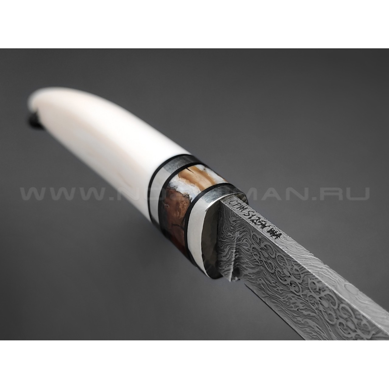 Волчий Век нож Слоник Custom, сталь CPM S125V WA, рукоять бивень моржа, зуб мамонта