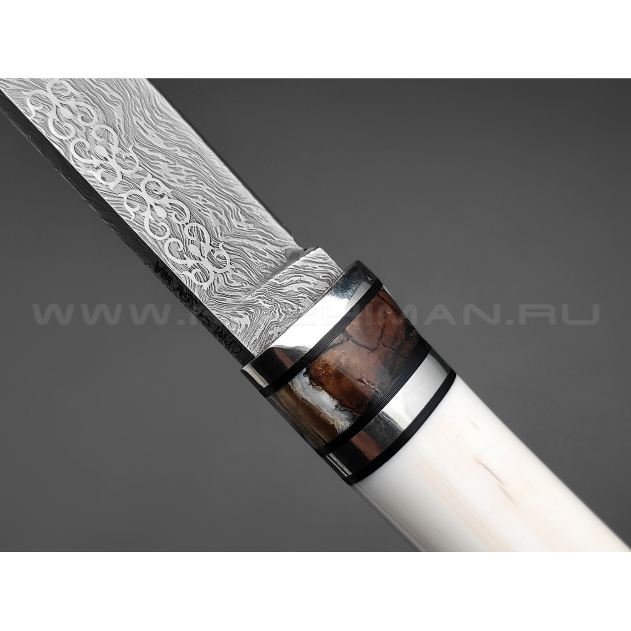 Волчий Век нож Слоник Custom, сталь CPM S125V WA, рукоять бивень моржа, зуб мамонта